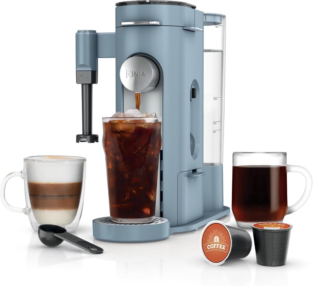 Ninja Pod & Grounds XL Coffee Maker, K-Cup Compatible, Denim Blue, PB055ABL