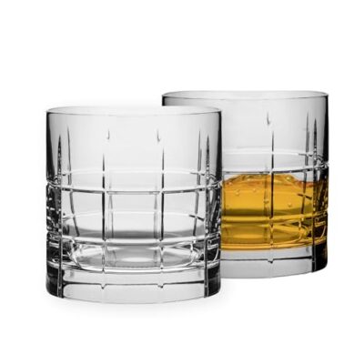 Orrefors Street Double Old Fashioned Glass (Set of 2) – 11.5 Fl. Oz., Royal Peak Design, Glassware for Whiskey, Bourbon, Gin, Serving Cocktails & Margaritas, Dishwasher Safe