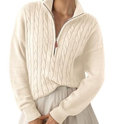 Dokotoo White Womens Early Fall Sweaters for Women 2026 Old