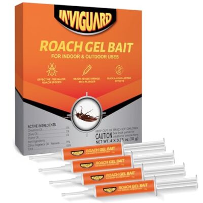 Roach Gel Bait, 4Tubes x 10-Grams, Roach Gel Bait Traps, Cockroach Repellents for German and Small Roaches, Cockroach Gel Bait for Home and Kitchen, Quick Elimination of Indoor Roaches Nests